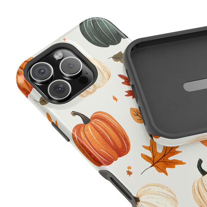 Autumn Pumpkin MagSafe iPhone Case – Fall Leaves and Harvest Design