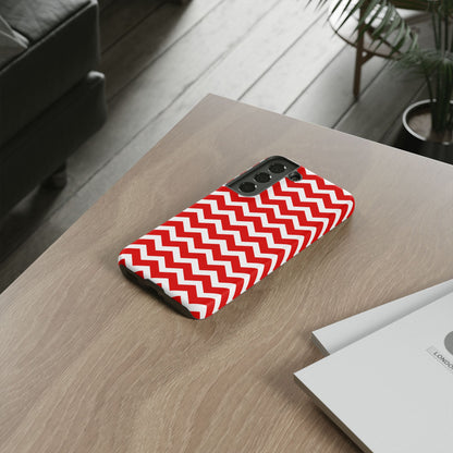 Bold Red & White Chevron – Modern Geometric Samsung Galaxy Case