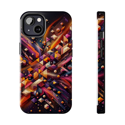 Geometric Galaxy iPhone Case - Abstract Cosmic Protective Cover - Retro Gamer