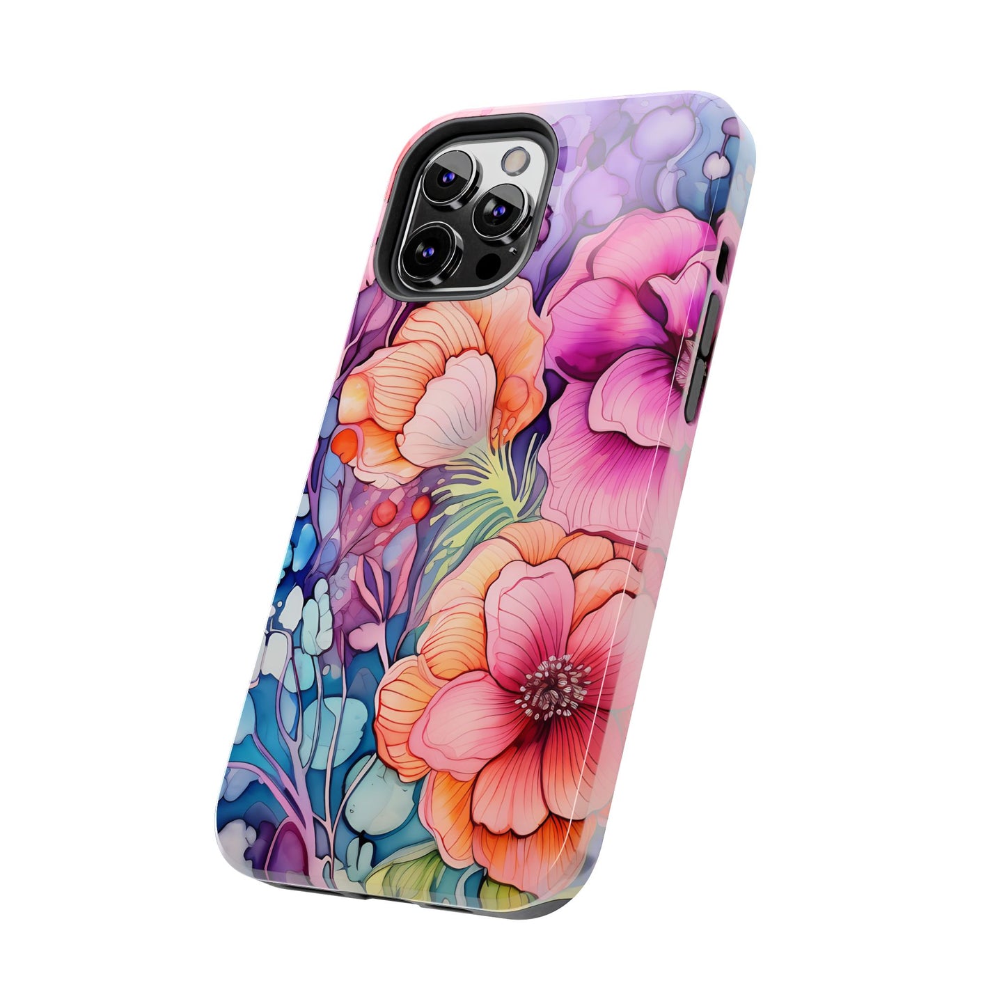 Bright Watercolor Floral Splash iPhone Series Case – Bold Artistic Design