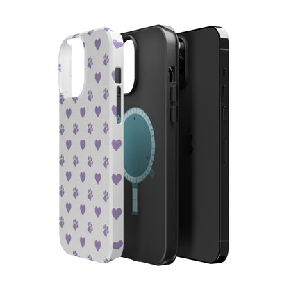 Paw Prints & Hearts – MagSafe iPhone Case with Adorable Pet-Lover Design