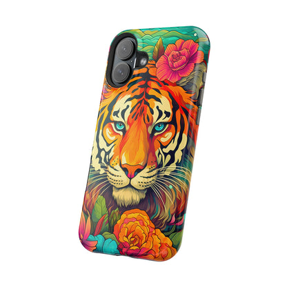 Fierce Rainbow Tiger Art - MagSafe iPhone Case