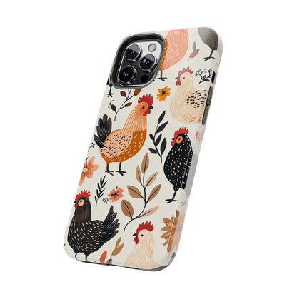 iPhone Case: Cluckin' Vintage – Chickens & Leaves