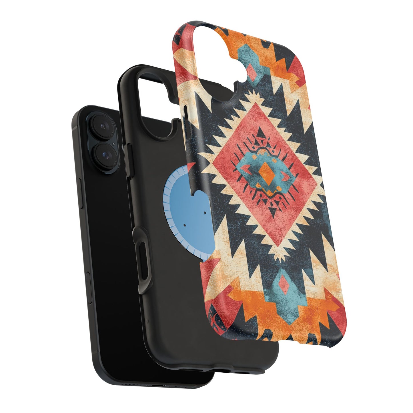 Bold Aztec Pattern Tough MagSafe iPhone Case – Vibrant Geometric Design, Dual-Layer Protection