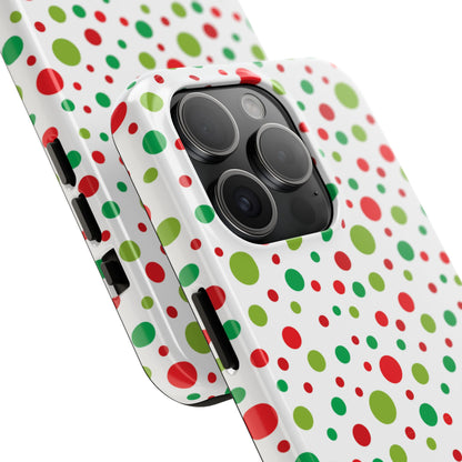 Red & Green Christmas Polka Dots – iPhone Case