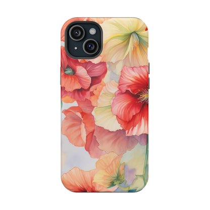 Gumamela Blush Pink Watercolor Floral – MagSafe Compatible iPhone Case