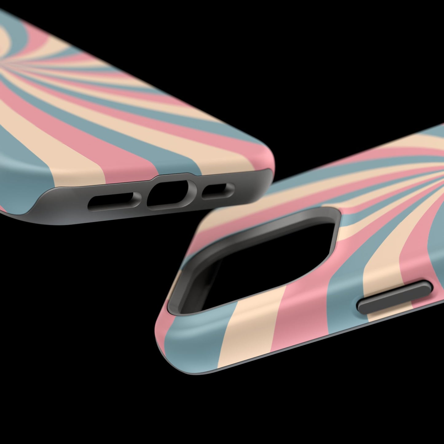 Vintage Pastel Swirl MagSafe iPhone Case – Dual-Layer Protection with 70s-Inspired Design