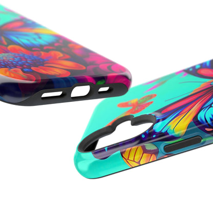 Vivid Butterfly & Floral Burst - MagSafe iPhone Case