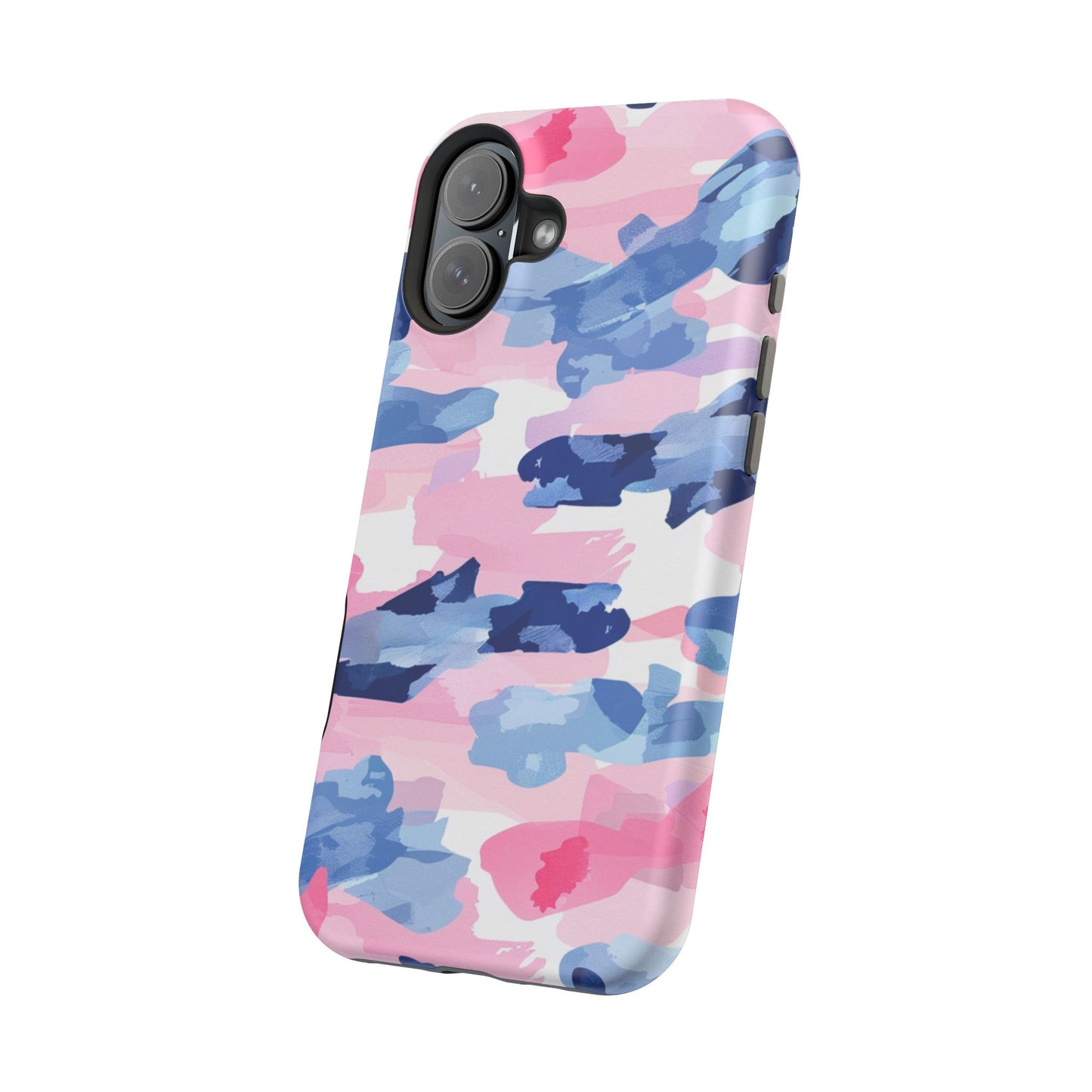 MagSafe Case: Dynamic Pink & Navy Brushstroke Art