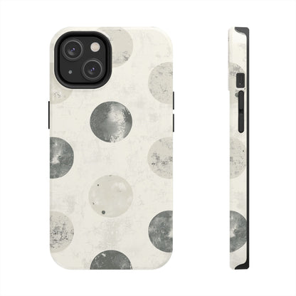 Vintage Polka Dot iPhone Case - Neutral Retro Protective Cover