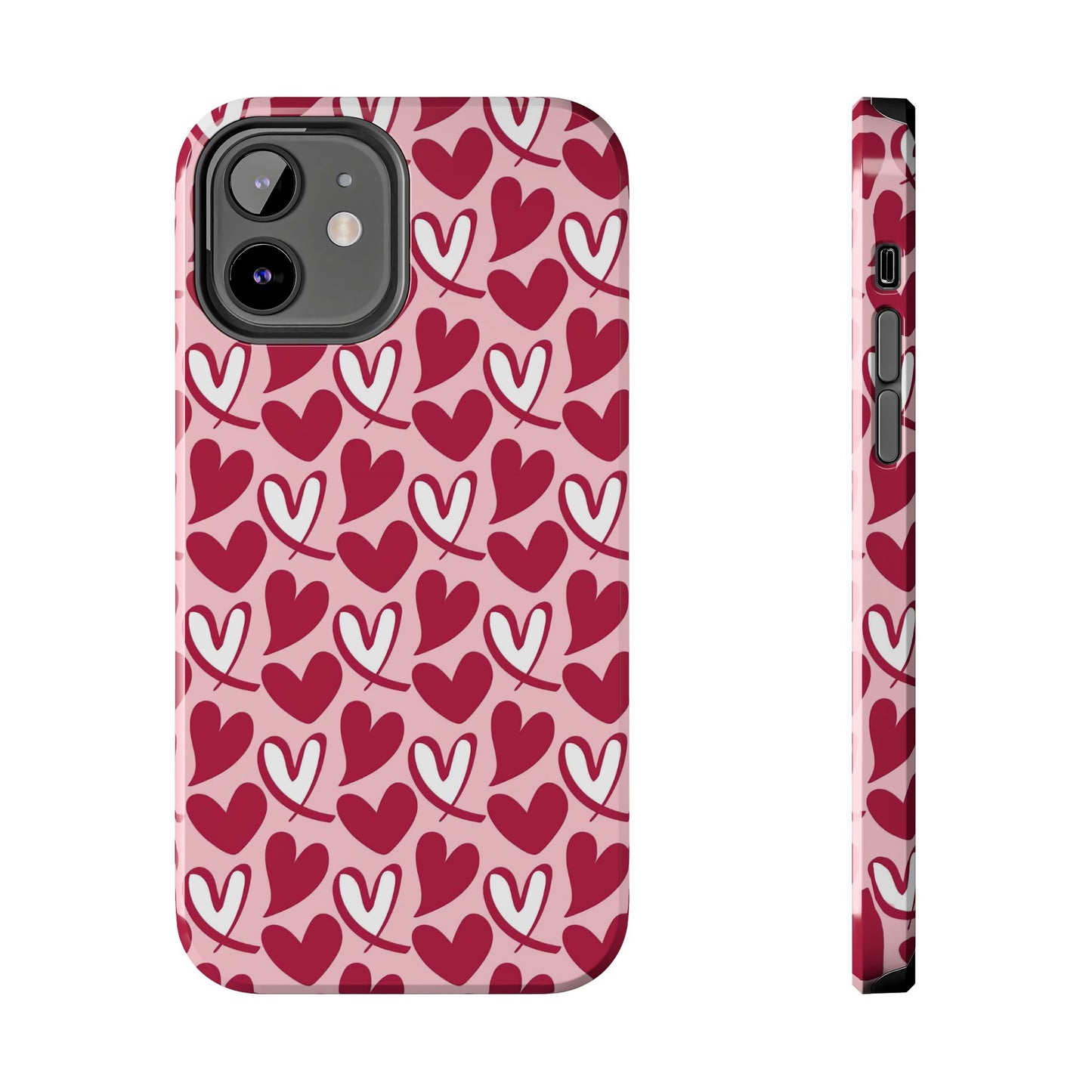 Hand-Drawn Hearts iPhone Case