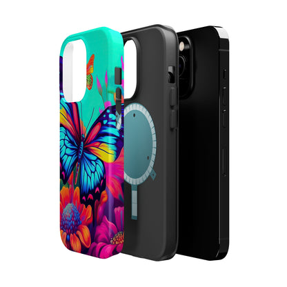 Vivid Butterfly & Floral Burst - MagSafe iPhone Case