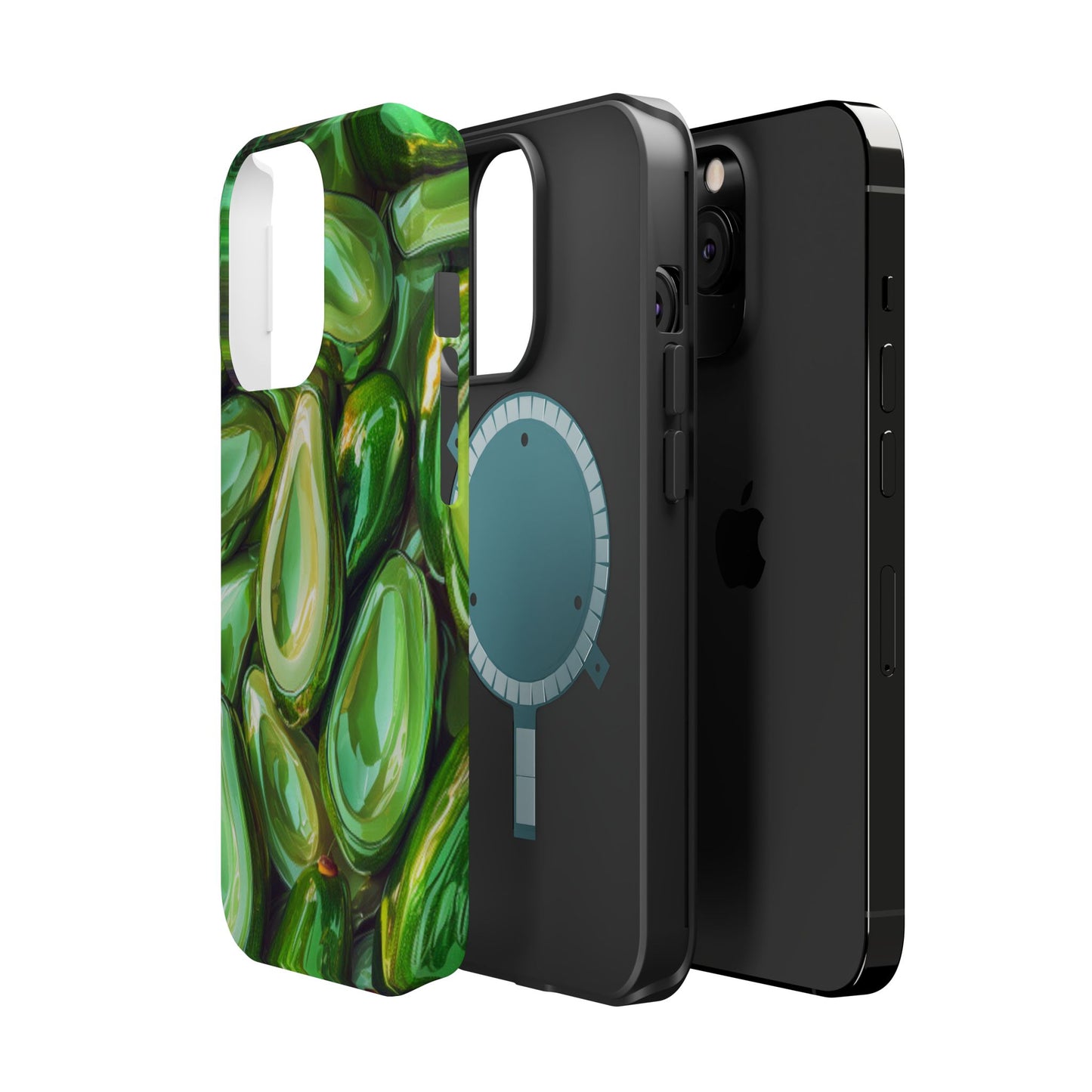 Glossy Avocado MagSafe iPhone Case – Sleek Green 3D Fruit Design, Durable and Stylish