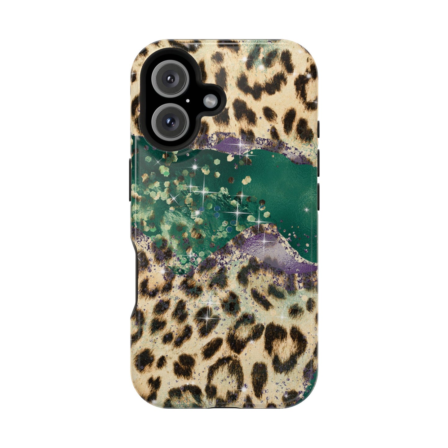 Emerald Glitter Leopard Print - MagSafe iPhone Series Case