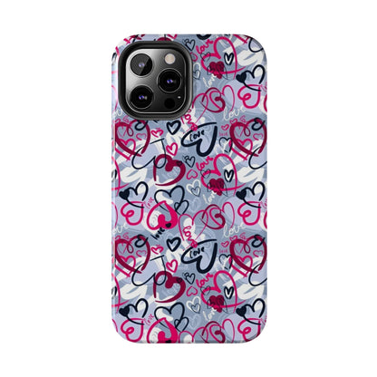 Graffiti Love Hearts iPhone Case