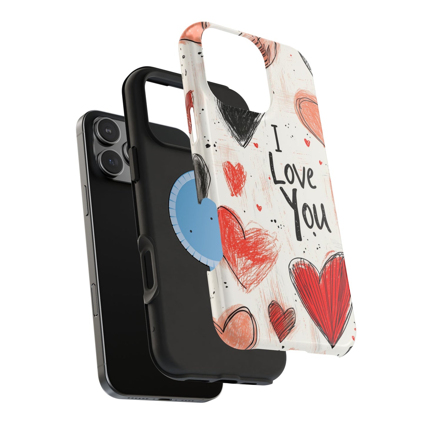 Romantic "I Love You" Heart Sketch - MagSafe Compatible Case