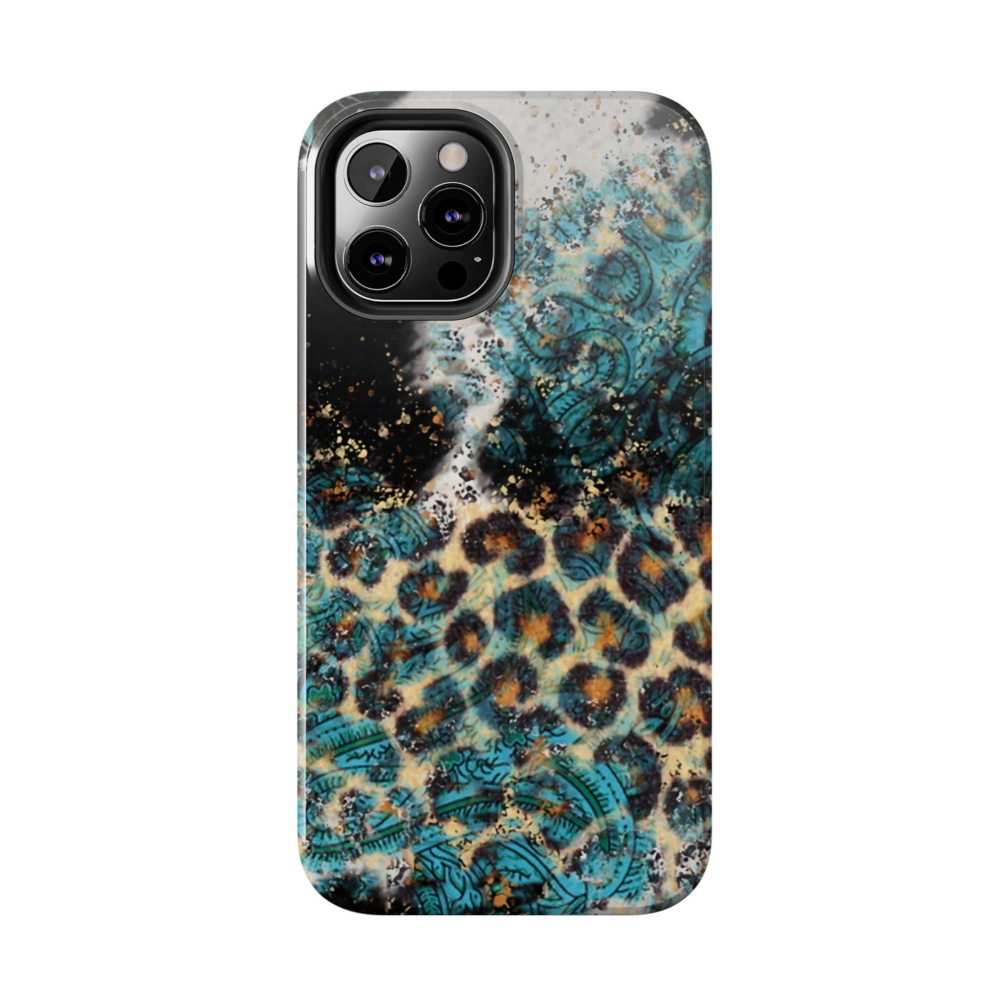 Turquoise Paisley Cowhide Leopard - iPhone Series Case