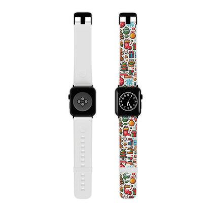 Festive Christmas Icons Pattern Apple Watch Band