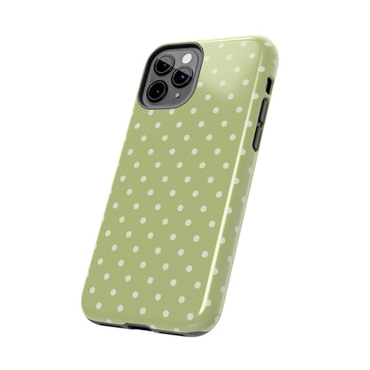 Sage Green Polka Dots – iPhone Case