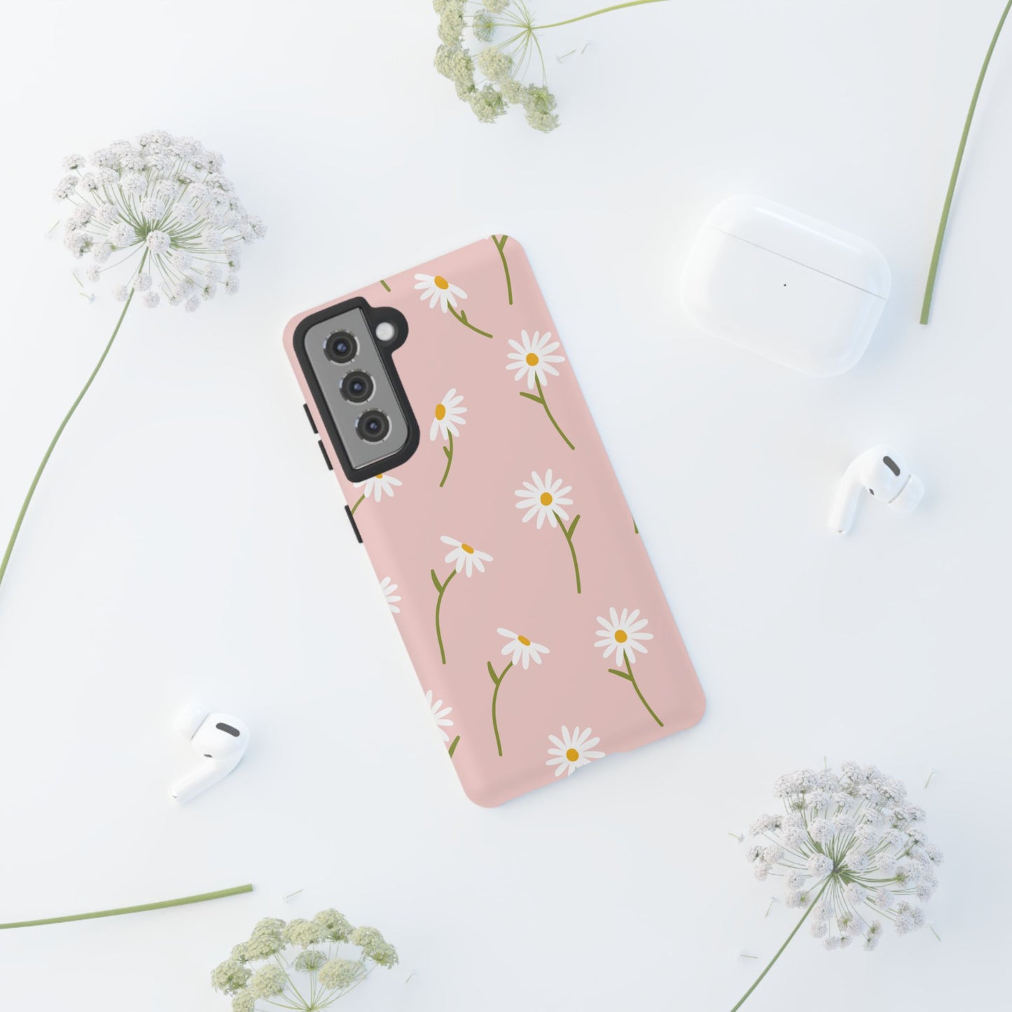 Daisy Delight Tough Samsung Galaxy Case – Cute Floral Design with Dual-Layer Protection