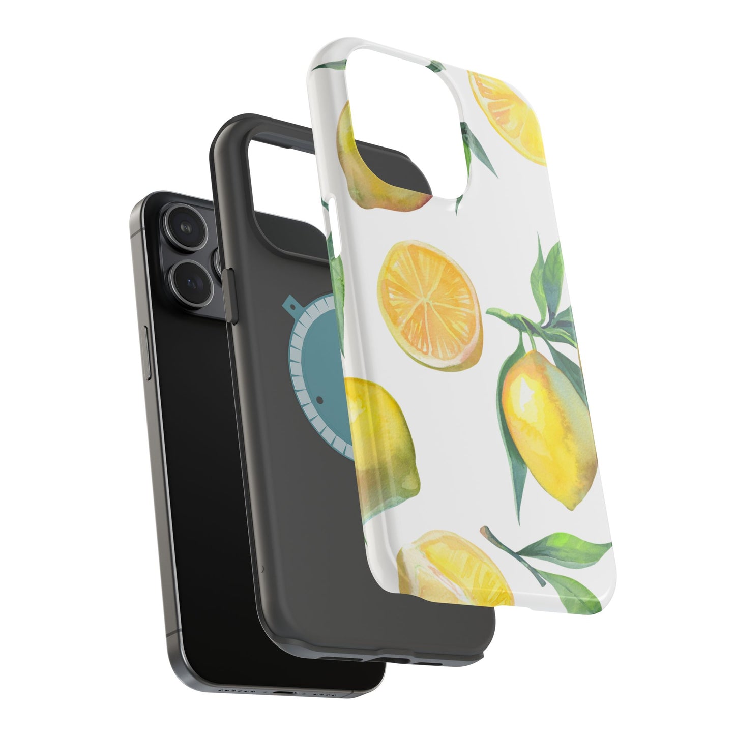 Lemon Grove Watercolor Tough MagSafe iPhone Case – Fresh Citrus Design, Dual-Layer Protection