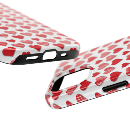 Red & Polka Dot Hearts iPhone Case