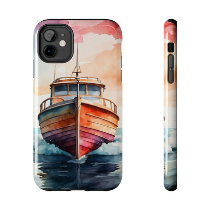 Sunset Sail Watercolor Boat – iPhone Series Case