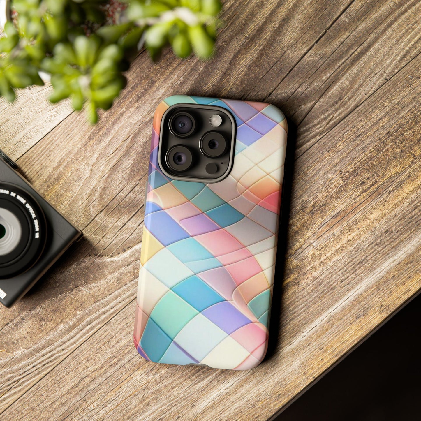 Pastel Prism Plaid iPhone Case