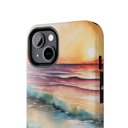 Sunset Waves iPhone Case – Vibrant Watercolor Design