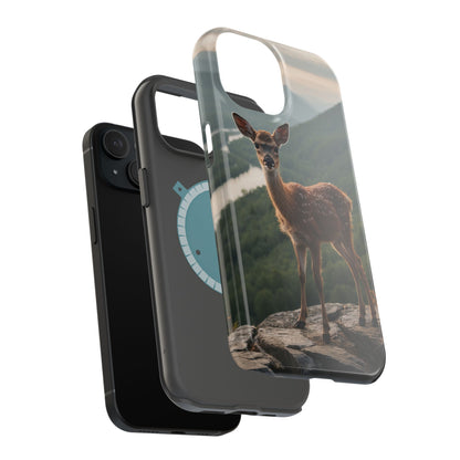 Majestic Fawn Overlooking Mountain Vista MagSafe iPhone Case