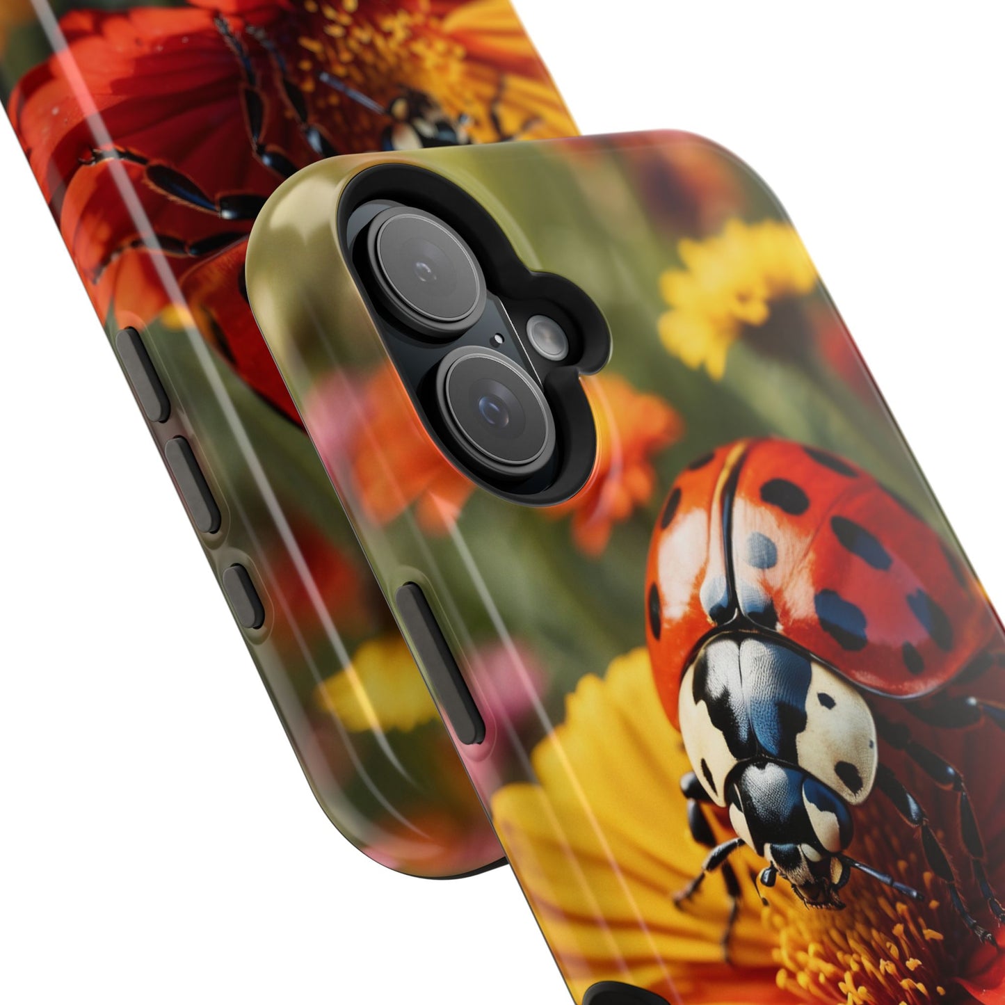 Ladybug on Orange Daisy - MagSafe iPhone Case