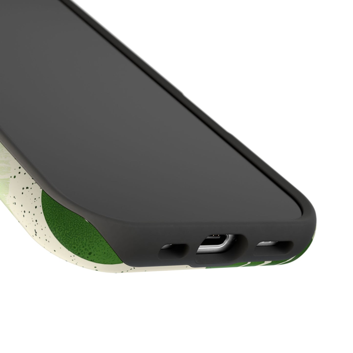 Green Stripes MagSafe iPhone Case – Bold Diagonal Brushstroke Design