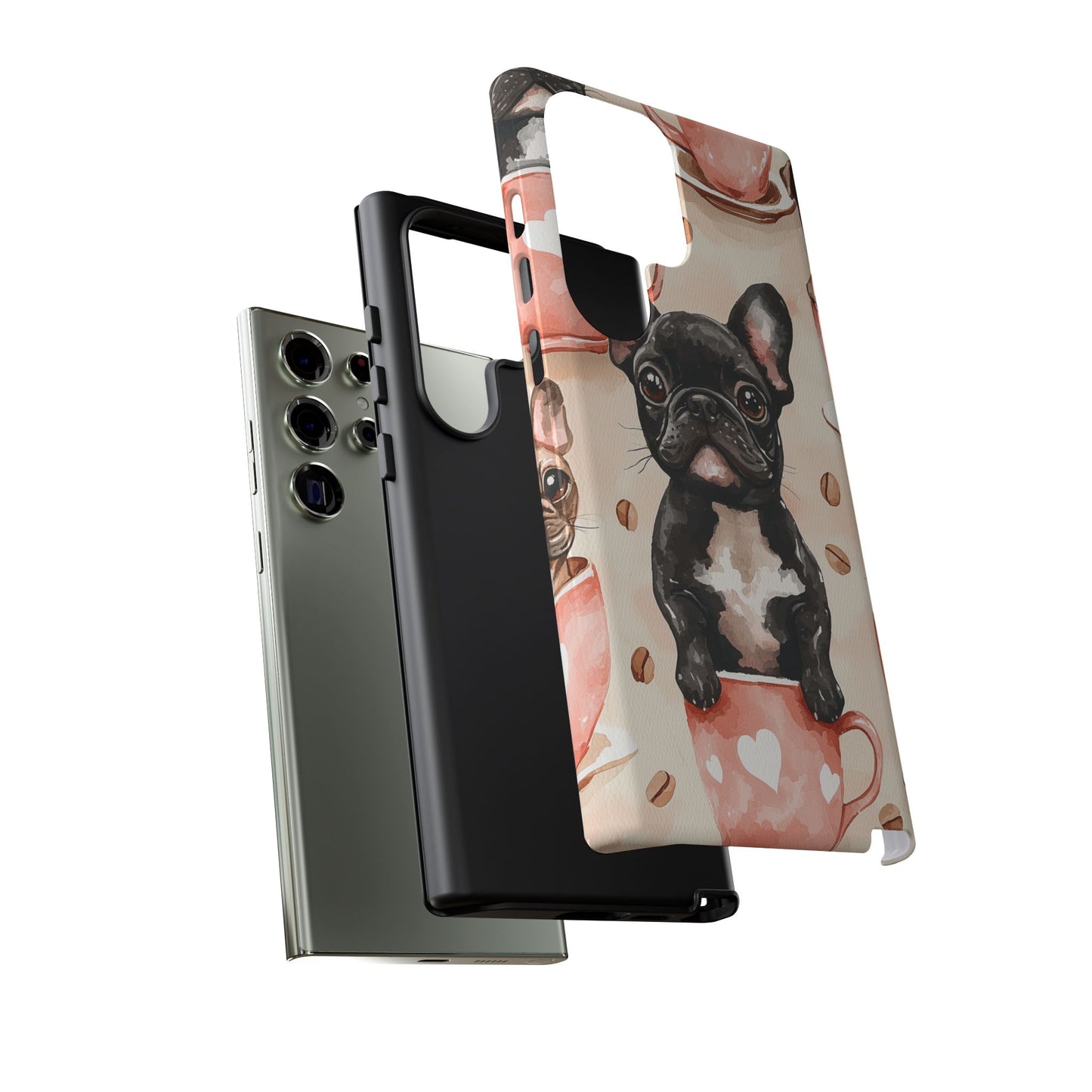 French Bulldog in Coffee Cup  Samsung Galaxy  Case – Cute Dog Art, Shockproof & Slim Design
