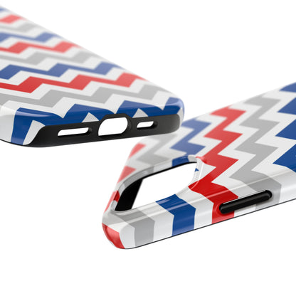 Patriotic Red, White & Blue Chevron – Geometric iPhone Case