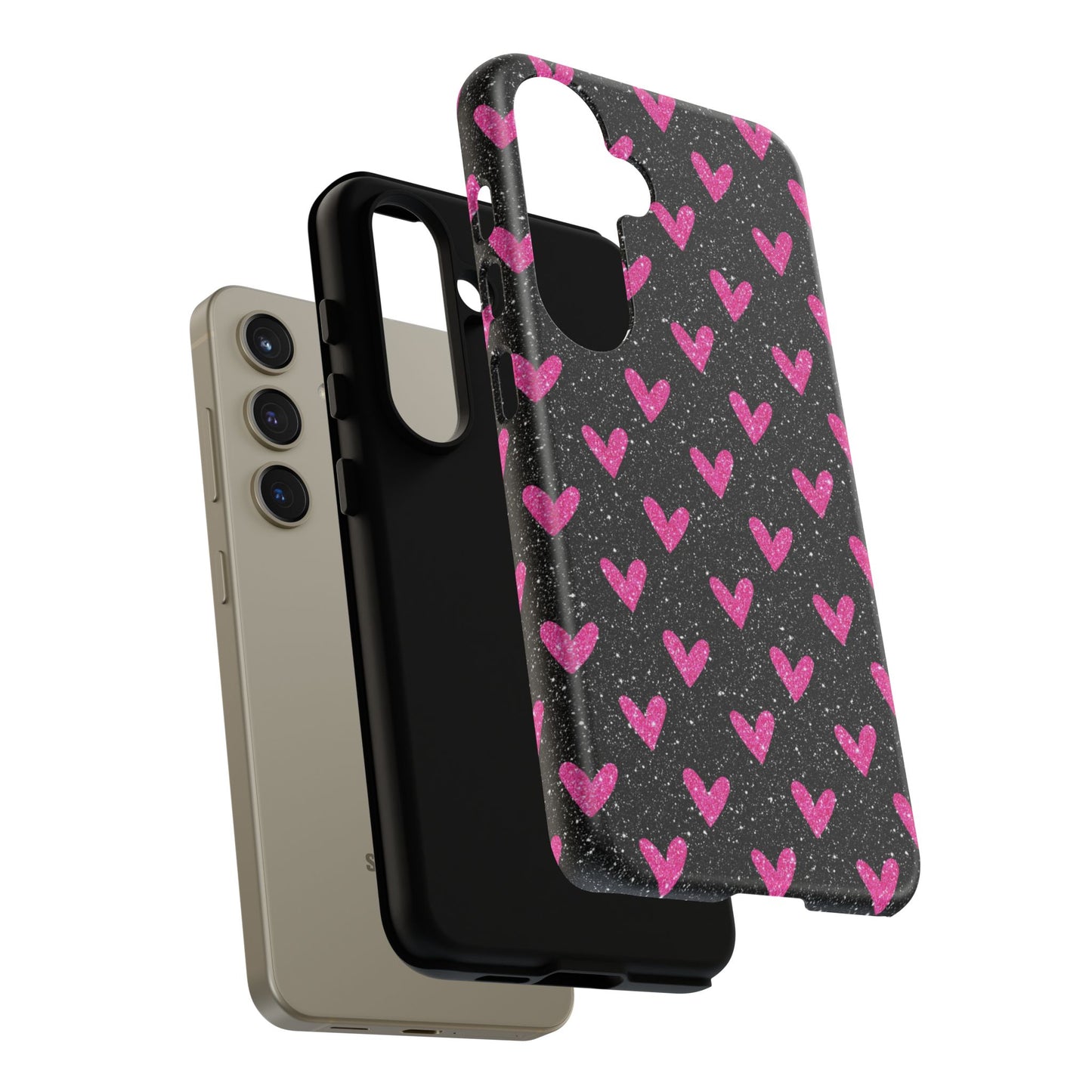 Sparkling Pink Hearts Samsung Galaxy Case