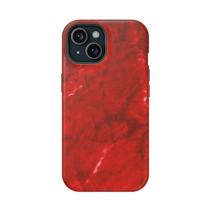 Bold Red Marble MagSafe iPhone Case – Luxe Design Meets Magnetic Precision