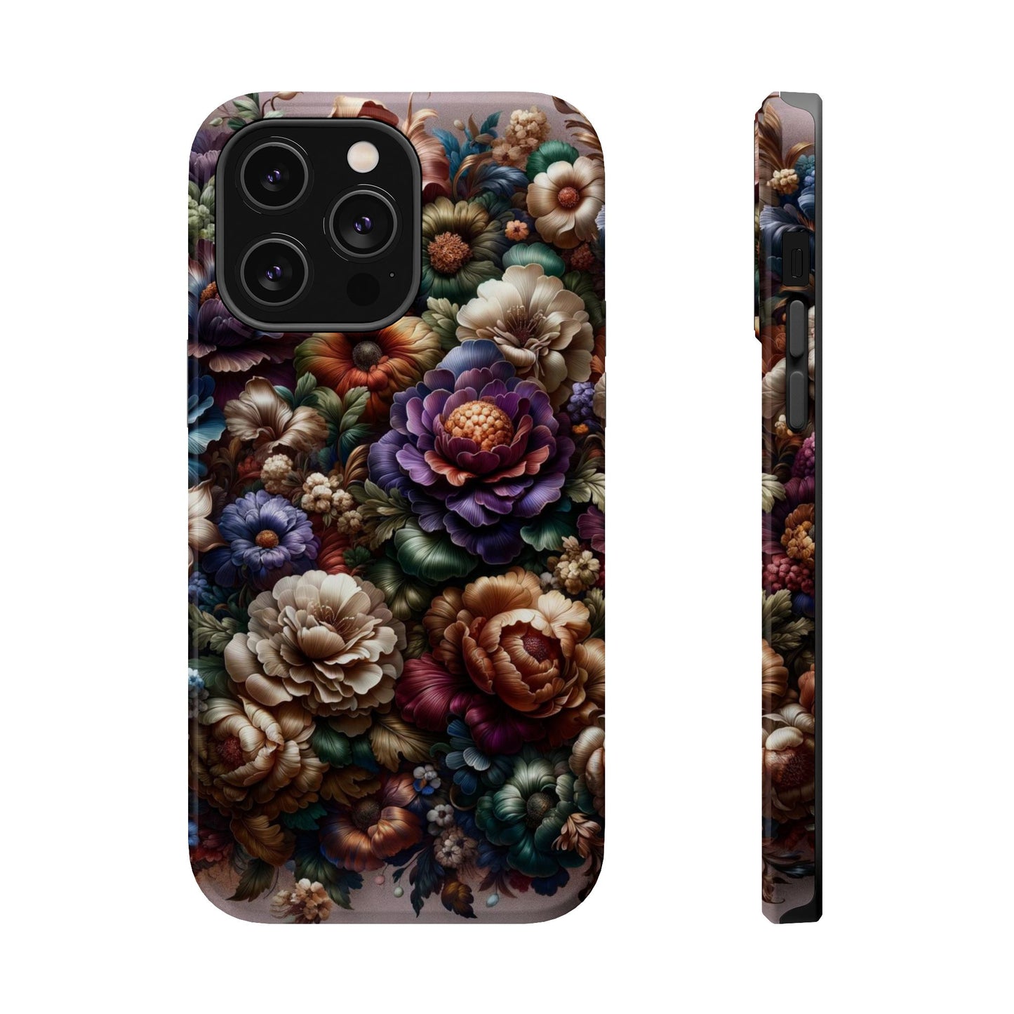 Floral Elegance MagSafe Compatible iPhone Case – Protective Dual-Layer Design with Vibrant Full-Wrap Print