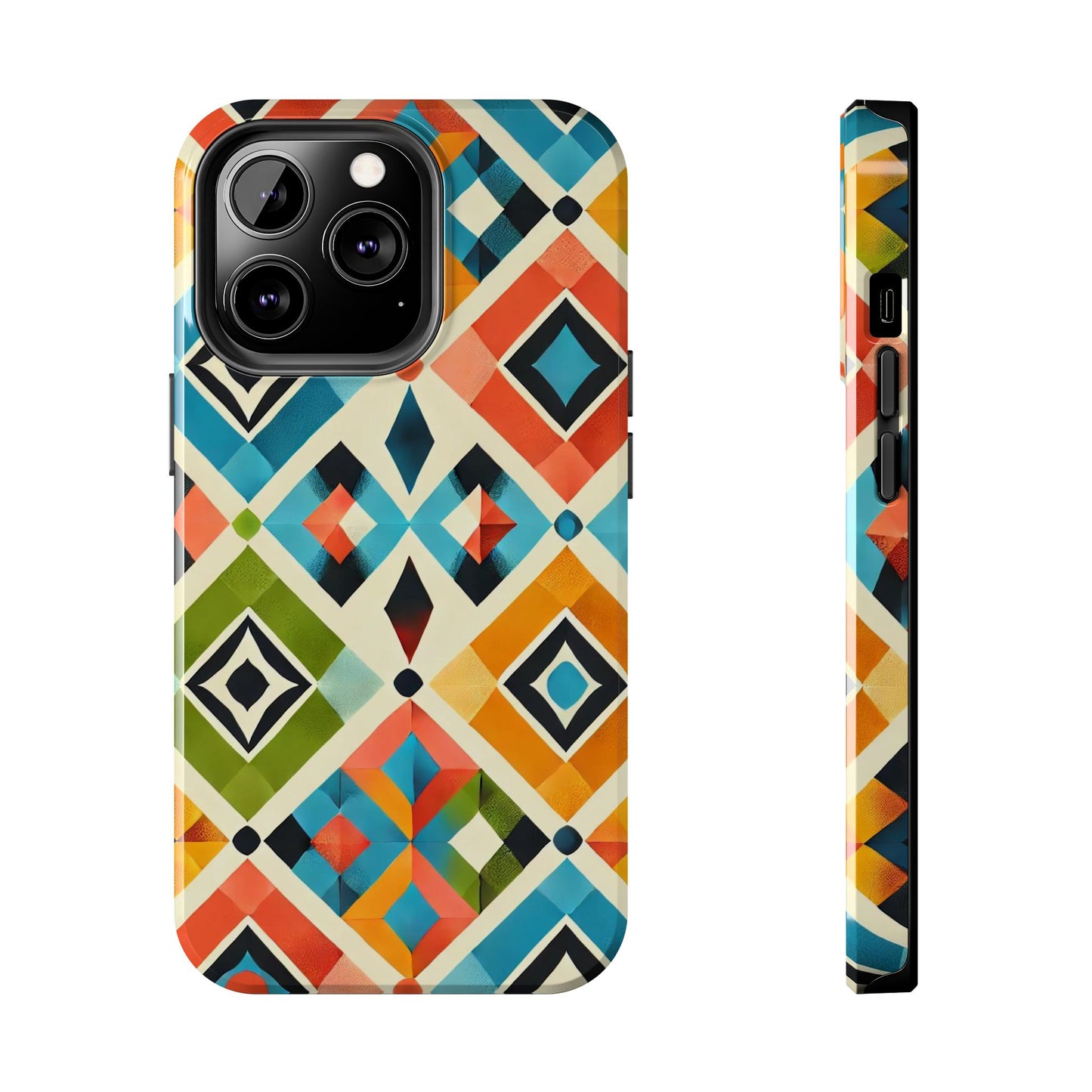 Harlequin Geometric iPhone Case - Vibrant Abstract Protective Cover