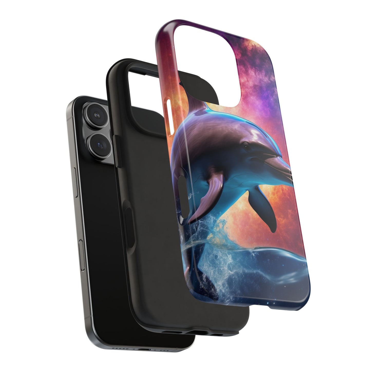 Cosmic Dolphin Galaxy Art - iPhone Case