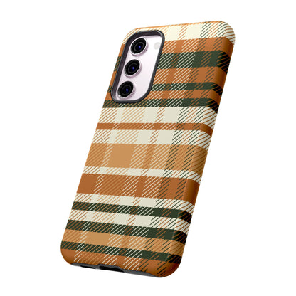 Samsung Galaxy Case - Pumpkin Spice Plaid Design