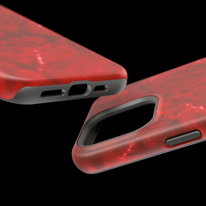 Bold Red Marble MagSafe iPhone Case – Luxe Design Meets Magnetic Precision