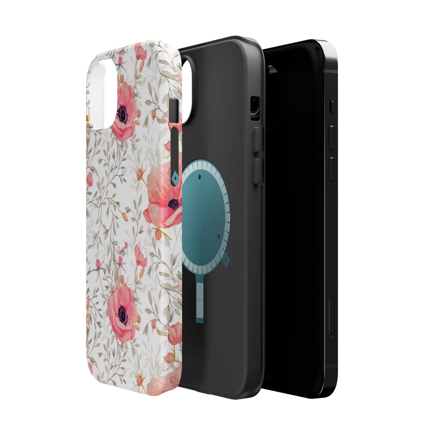 Pink Floral Watercolor MagSafe iPhone Case – Elegant Blossom Design with Magnetic Compatibility