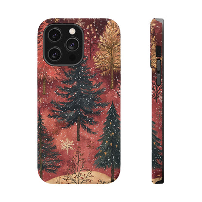 Rustic Red Winter Forest - MagSafe iPhone Series Case