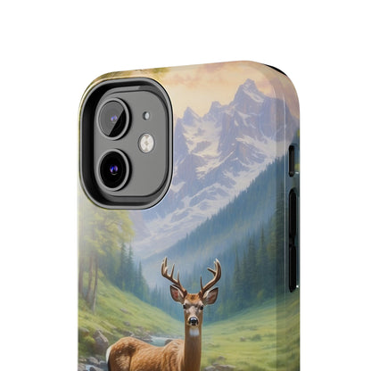 Alpine Serenity – Stag in Mountain Bliss iPhone Cases