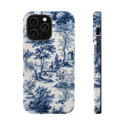 Vintage Charm Blue Toile iPhone Case