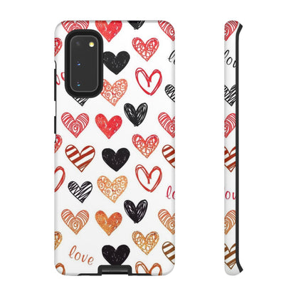 Samsung Galaxy Case: Hand-Drawn Hearts & Love