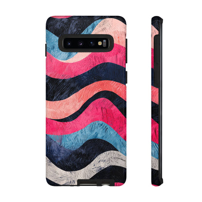 Abstract Wave Pattern Samsung Galaxy Case – Shockproof, Matte Finish, Dual-Layer Protection