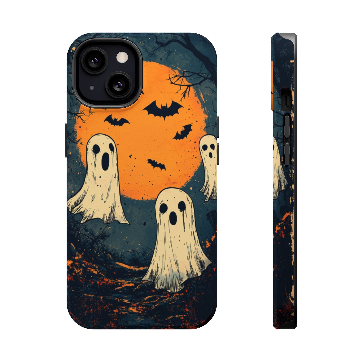 Haunted Ghosts & Full Moon MagSafe iPhone Case – Spooky Halloween Design