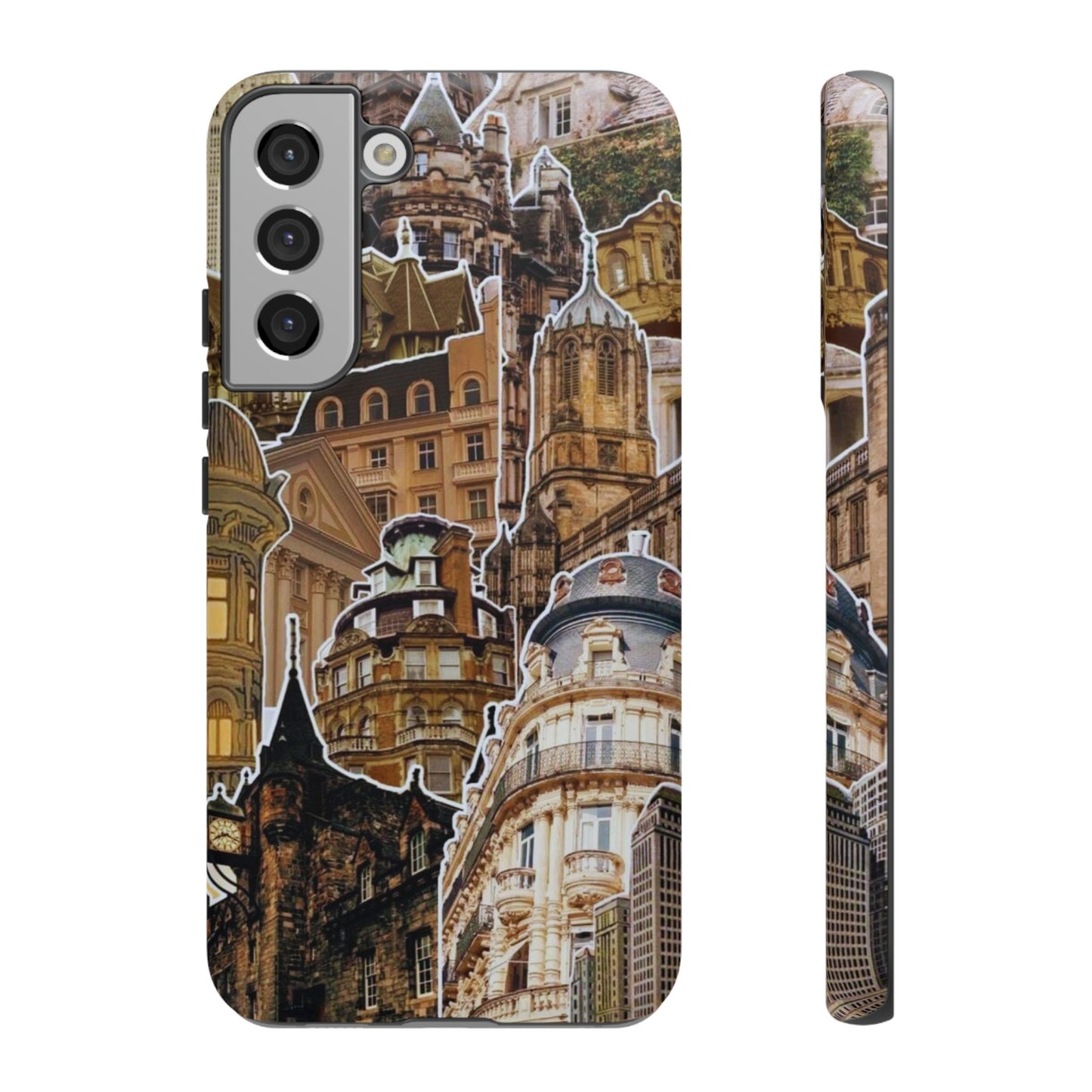 Vintage Architectural Collage Samsung Galaxy Case – Tough Dual-Layer Protection with Matte Finish