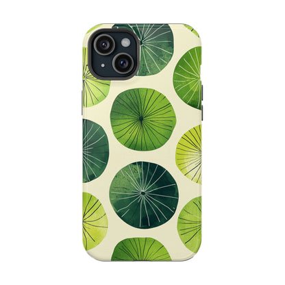 Watercolor Lily Pads MagSafe iPhone Case – Shockproof, Matte Finish, Dual-Layer Protection